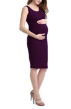 Women's Kimi And Kai Delia Ruched Maternity Tank Dress - Purple