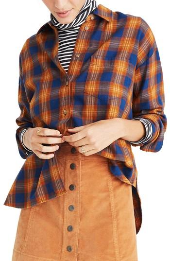 Women's Madewell Westward Ardan Plaid Shirt - Blue