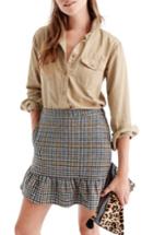Women's J.crew Ruffle Houndstooth Miniskirt