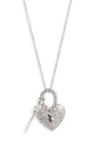 Women's Roberto Coin Diamond Heart Lock Pendant Necklace