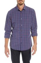 Men's Mizzen+main Wilson Slim Fit Plaid Performance Sport Shirt, Size - Blue