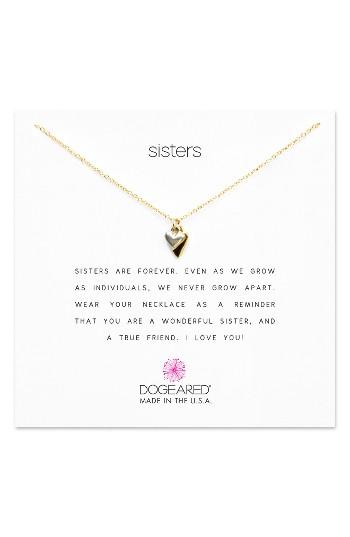 Women's Dogeared Reminder - Sisters Heart Pendant Necklace
