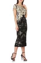 Women's Js Collections Soutache Lace Midi Dress - Metallic