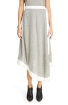 Women's Loewe Asymmetrical Linen Blend Skirt Us / 44 Fr - Grey