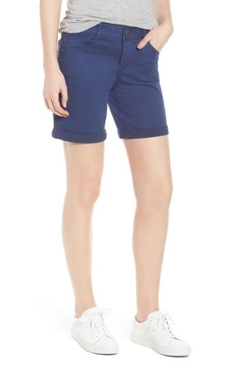 Women's Wit & Wisdom Ab-solution Stretch Cotton Shorts - Blue