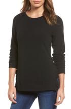 Petite Women's Pleione Ruffle Trim Sweatshirt P - Black