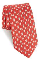 Men's Salvatore Ferragamo Debby Penguin Print Silk Tie, Size - Red