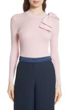 Women's Ted Baker London Bow Detail Ribbed Sweater - Blue