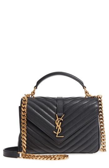 Saint Laurent Medium College Shoulder Bag - Black