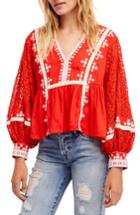 Women's Free People Boogie All Night Blouse - Red