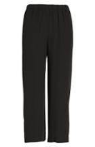 Petite Women's Eileen Fisher Silk Crop Pants, Size P - Black