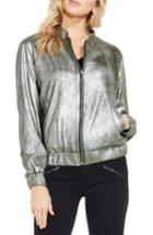 Women's Two By Vince Camuto Foiled Ponte Knit Bomber Jacket - Green