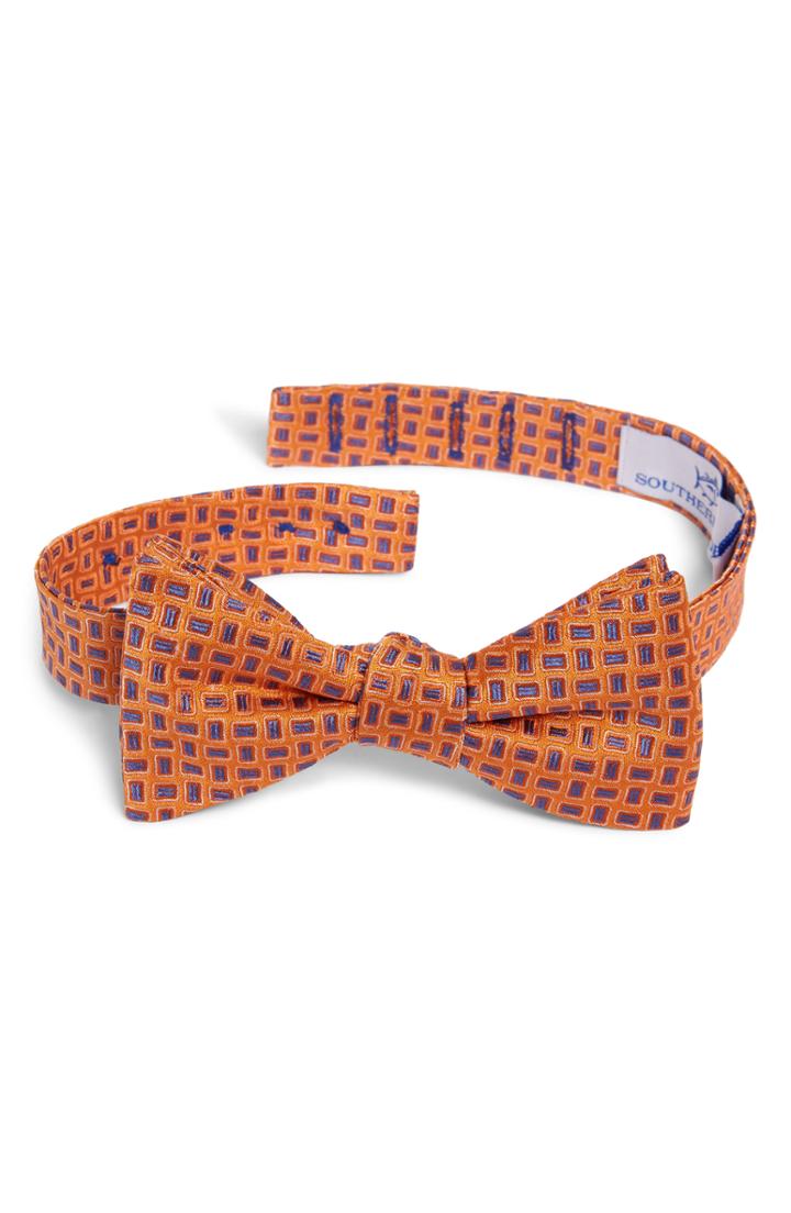 Men's Southern Tide Sanibel Geo Bow Tie, Size - Orange