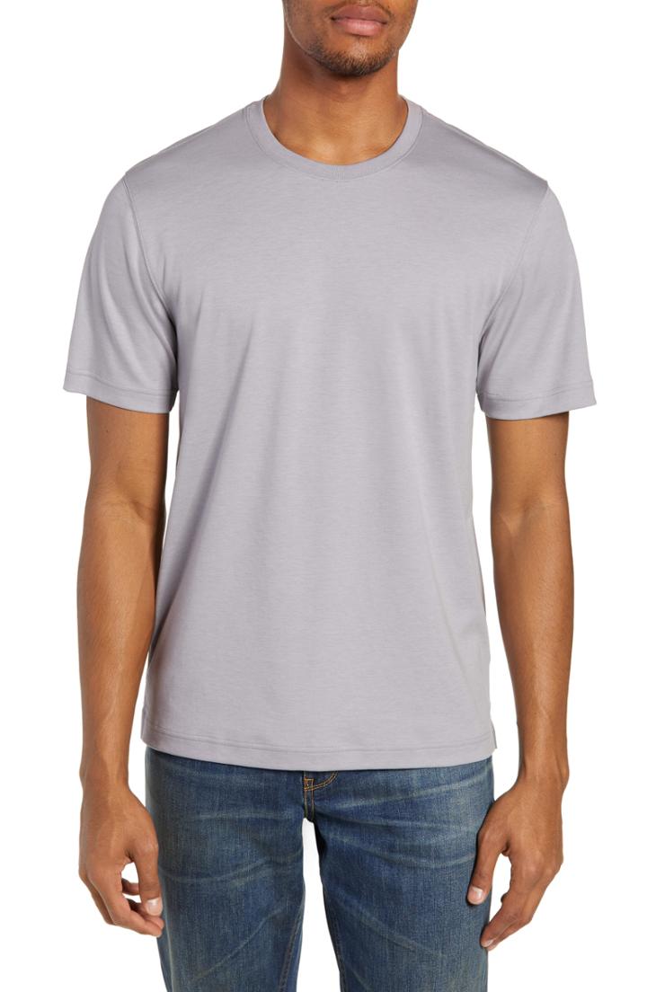 Men's Nordstrom Men's Shop Tech-smart Crewneck T-shirt - Grey