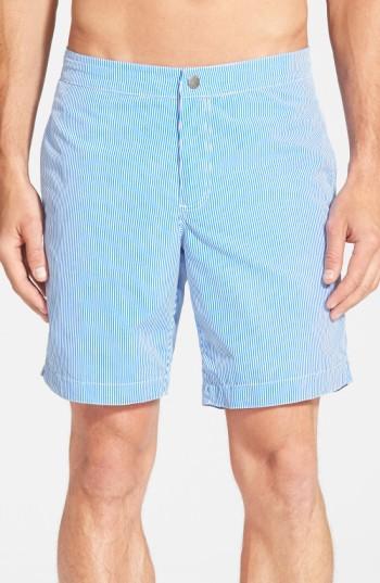 Men's Boto 'aruba - Stripe' Tailored Fit 8.5 Inch Board Shorts - Blue
