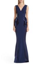 Women's Chiara Boni La Petite Robe Macaria Satin Bow Trumpet Gown - Blue