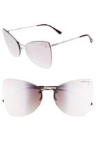 Women's Tom Ford Presley 61mm Butterfly Sunglasses - Palladium/ Purple/ Red Pearl