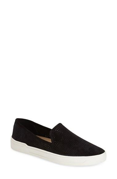 Women's Via Spiga 'galea' Leather Slip-on Sneaker M - Black