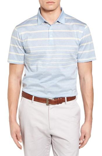 Men's Peter Millar Collection Summer Swells Stripe Polo, Size - Blue