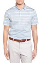 Men's Peter Millar Collection Summer Swells Stripe Polo, Size - Blue
