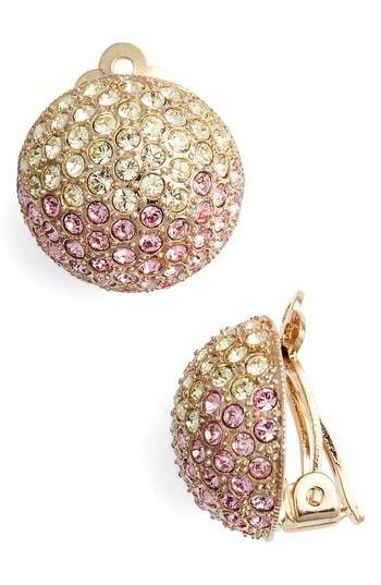 Women's Nina Medium Pave Swarovski Crystal Button Clip Earrings