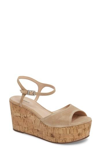 Women's Schutz Heloise Platform Wedge Sandal .5 M - Beige