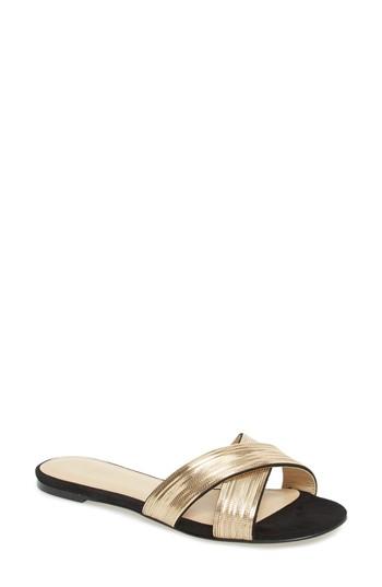 Women's Botkier Millie Cross Strap Slide Sandal .5 M - Metallic