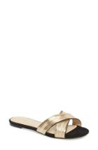 Women's Botkier Millie Cross Strap Slide Sandal .5 M - Metallic