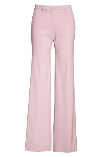 Women's Theory Demetria 2 Flare Leg Good Wool Suit Pants - Red
