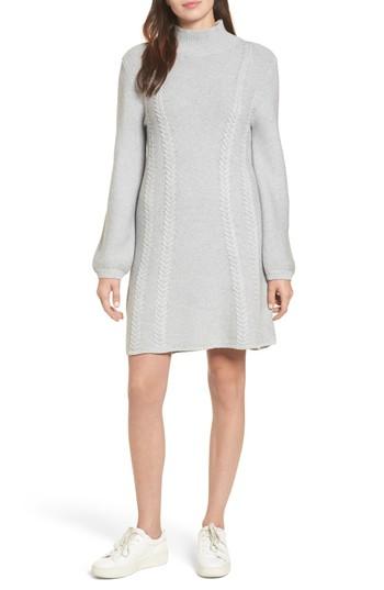 Women's Caslon Cable Knit Sweater Dress, Size - Grey