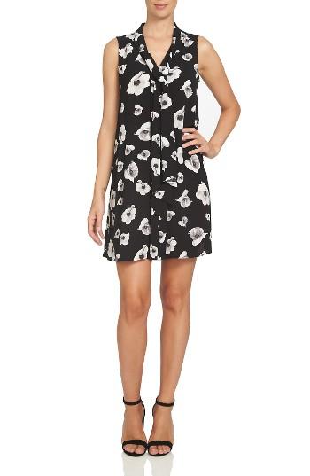 Women's Cece Floating Flower Bells Sleeveless Tie Neck Dress