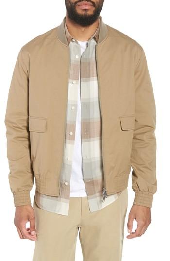 Men's Vince Regular Fit Bomber Jacket - Beige