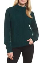Women's Halogen Mock Neck Cable Knit Sweater - Green