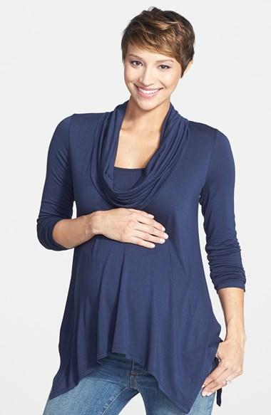 Women's Maternal America Cowl Neck Maternity/nursing Top