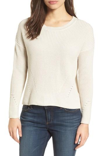 Women's Lucky Brand Lace-up Back Sweater - Beige