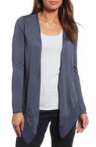 Petite Women's Nic+zoe Paired Up Silk Blend Cardigan P - Grey