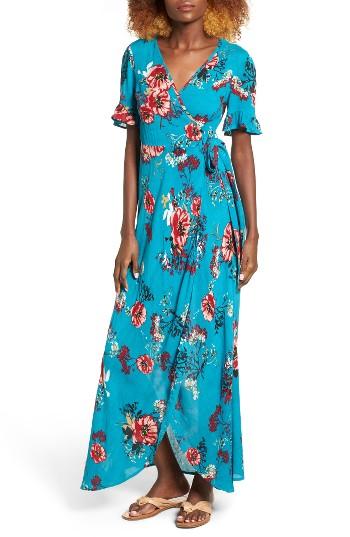 Women's Band Of Gypsies Floral Wrap Maxi Dress
