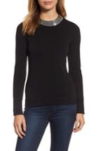 Women's Michael Michael Kors Sequin Collar Sweater - Black