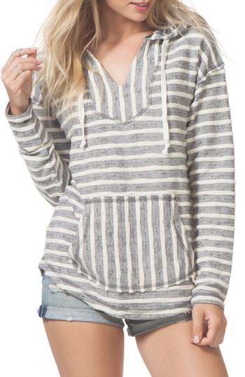 Women's Rip Curl Love Sick Stripe Hoodie - Grey