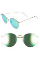 Women's Ray-ban 53mm Polarized Round Retro Sunglasses - Green/ Mirror