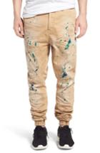 Men's Prps 'damiana' Splatter Paint Stretch Woven Jogger Pants - Beige