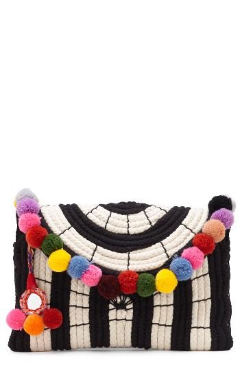 Vince Camuto Sevil Pompom Clutch - Black