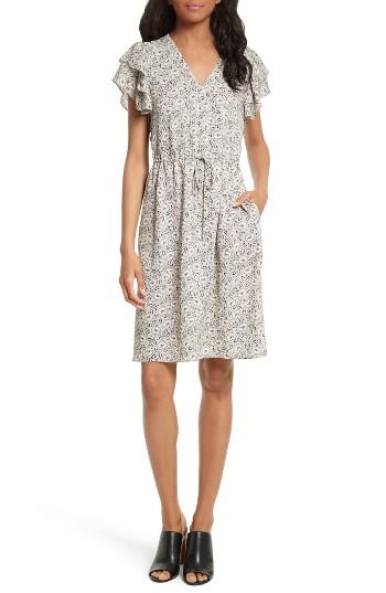 Women's Rebecca Taylor Floral A-line Silk Dress