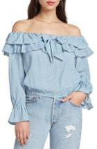 Women's Willow & Clay Star Print Off The Shoulder Top - Blue