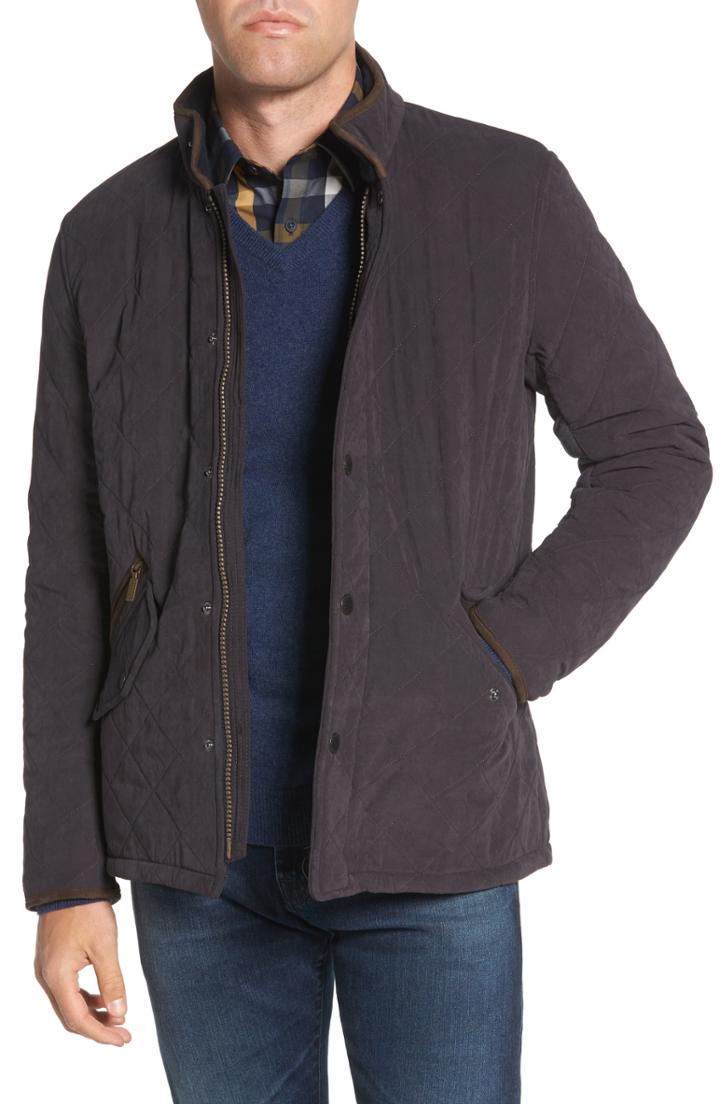 Men's Barbour Bowden Quilted Jacket, Size - Blue