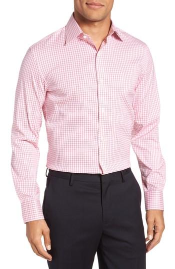 Men's Bonobos Jetsetter Slim Fit Stretch Check Dress Shirt .5 - 35 - Pink