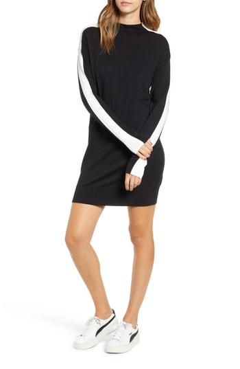 Women's Bp. Sport Stripe Sweater Dress, Size - Black