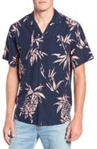 Men's Tori Richard Ananas Regular Fit Silk Blend Camp Shirt - Blue