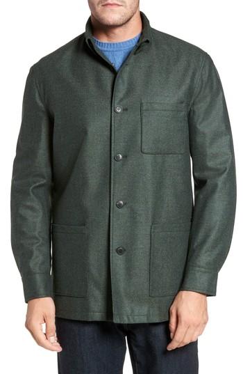 Men's David Donahue Loro Piana Storm System Shirt Jacket, Size - Green