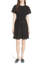 Women's Kate Spade New York Flutter Sleeve A-line Knit Sweater Dress, Size - Black